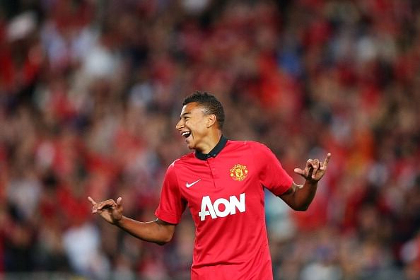 Jesse Lingard of Manchester United celebrates after scoring the opening goal in the match against the A-League All-Stars at ANZ Stadium on July 20, 2013 in Sydney, Australia. (Getty Images)